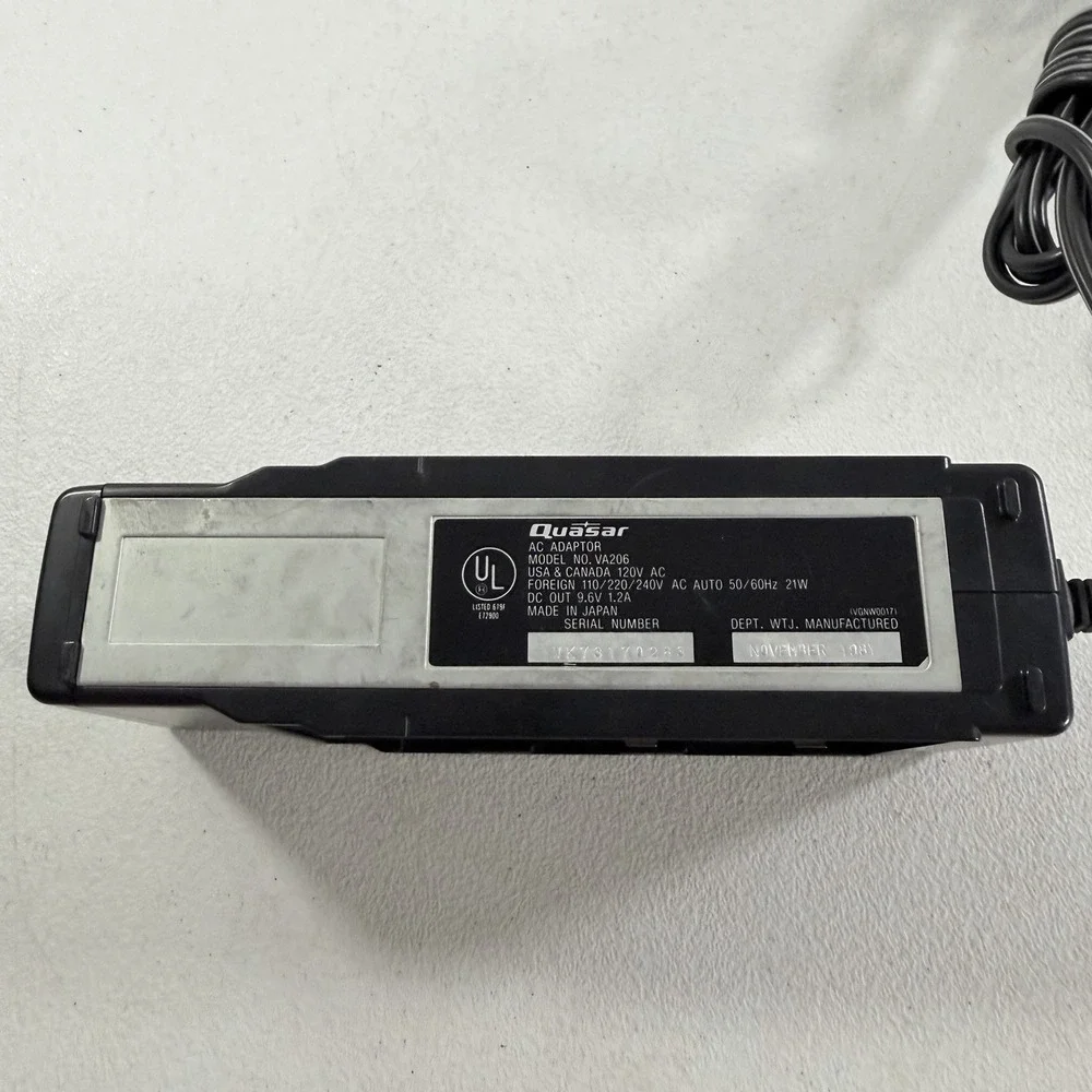 Quasar VA206 Dual Camcorder Battery Charger AC Adaptor Power Supply W/ Cable